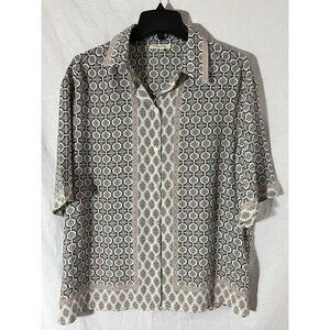 Max Studio Women’s Large Short Sleeve Button Up Blouse
